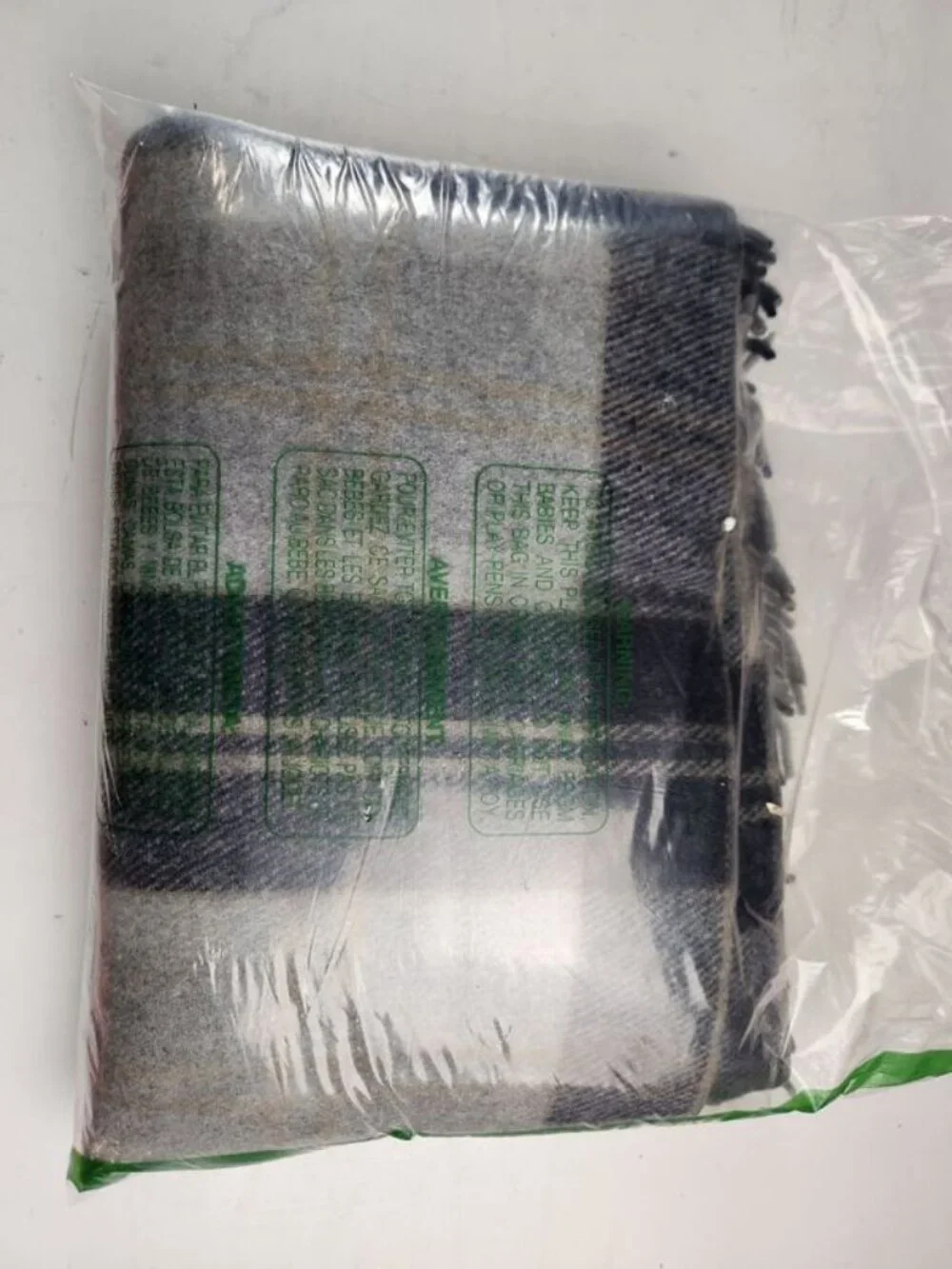Clans Scotland Bannockbane Silver Tartan Wool Blend Fringe Blanket  60